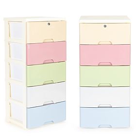 Étagère colorée à roulettes Five