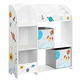 Étagère à jouets armoire pour enfants 5 étagères 2 boîtes de rangement compartiments pour livres