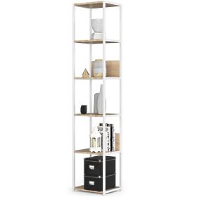 ÉTAGÈRE LOFT MÉTALLIQUE 400 BLANC/CHÊNE SONOMA