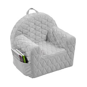 Fauteuil en velours matelassé - gris, AlberoMio