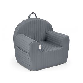 Fauteuil matelassé à rayures - graphite, AlberoMio