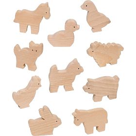 Figurines en bois de la ferme