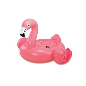 Flamant rose gonflable dans l'eau
