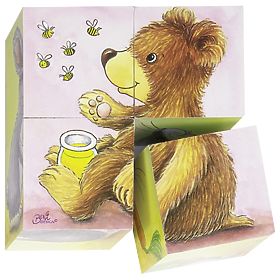 Goki Blocs en Bois Jeunes Animaux 4 pcs, Goki