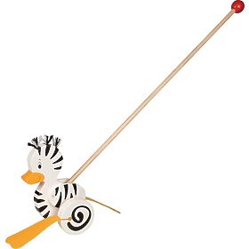 Animal à tirer sur bâton Goki - Caneton zèbre