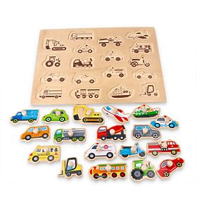 Grand puzzle en bois Transport