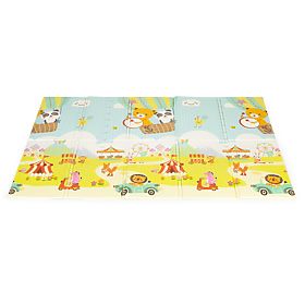 Grand tapis éducatif en mousse pliable réversible avec sac ECOTOYS