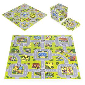Grande Tapis en Mousse EVA pour Enfants Ville 90,5x90,5 cm 21 pcs ECOTOYS