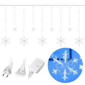 Guirlandes lumineuses flocons de neige et étoiles éclairage de Noël rideau 138LED