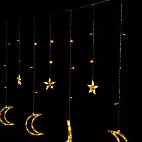 Guirlandes lumineuses lunes et étoiles éclairage de Noël 96LED