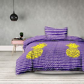 Housse de couette BASIC - AMELIAHOME couleur violette motif imprimé style moderne 155x220*2+80x80