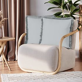 Housse de coussin décorative CLEAR grise avec imprimé boho velours 45x45 ameliahome