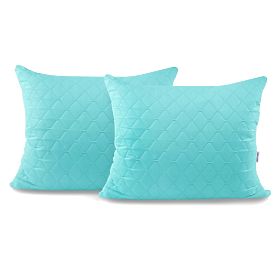 Housse décorative RESTILO pour coussin AXEL couleur turquoise style classique matériau microfibre 50