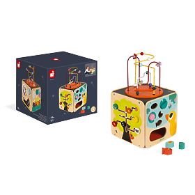 Janod Cube Actif Multifonctionnel avec labyrinthe moteur - grand, JANOD