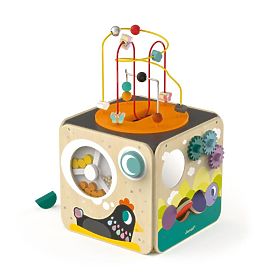 Janod Cube Actif Multifonctionnel avec labyrinthe moteur - grand, JANOD