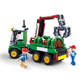 Jeu de construction Sluban Town Ferme M38-B0778 - Tracteur avec remorque à grumes