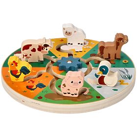 Jeu de glissement en bois - animaux de la ferme