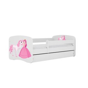 Lit pour enfant avec barrière Ourbaby - Princesse avec un cheval - blanc, Ourbaby