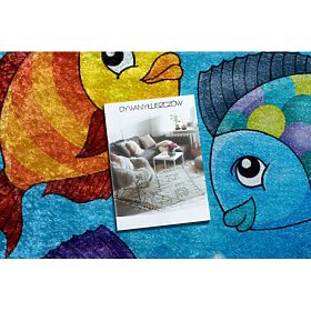 JUNIOR 51594.801 tapis de lavage rond poissons, océan pour enfants antidérapant - bleu, F.H.Kabis