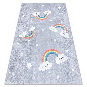 JUNIOR 52063.801 tapis de lavage Arc-en-ciel, nuages pour enfants antidérapant - gris, F.H.Kabis