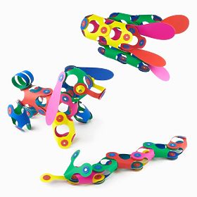 Kit magnétique flexible Clixo, 42 pcs - Arc-en-ciel