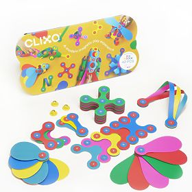 Kit magnétique flexible Clixo, 42 pcs - Arc-en-ciel