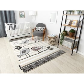 Tapis enfant PETIT - Oiseaux - beige-blanc, F.H.Kabis