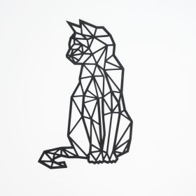 Tableau géométrique en bois - Chat - différentes couleurs, Elka Design