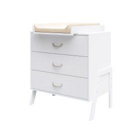 SOFIE Commode à langer à tiroirs et étagères style scandinave Blanc / Bois  au meilleur prix