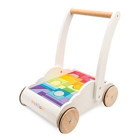 Le Toy Van Petilou Chariot avec blocs arc-en-ciel