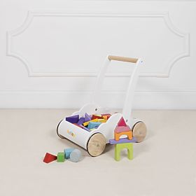 Le Toy Van Petilou Chariot avec blocs arc-en-ciel