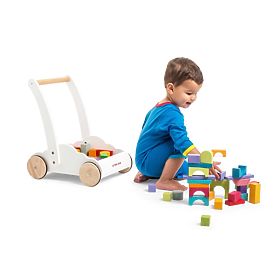 Le Toy Van Petilou Chariot avec blocs arc-en-ciel
