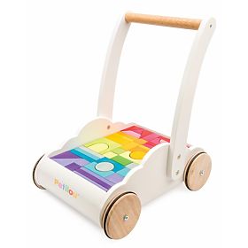 Le Toy Van Petilou Chariot avec blocs arc-en-ciel