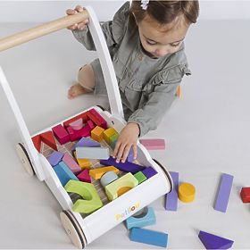 Le Toy Van Petilou Chariot avec blocs arc-en-ciel