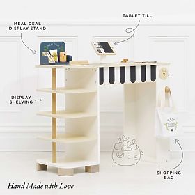 Le Toy Van Stand de vente avec caisse enregistreuse et accessoires