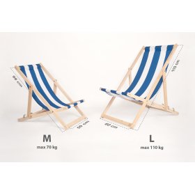 Chaise de plage pour enfant Rayures bleues et blanches