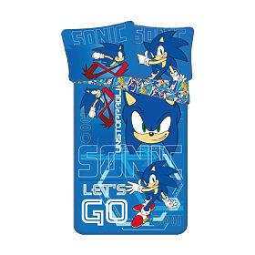 Linge de lit pour enfants Sonic 'Let’s go' 140x200 cm + 70x90 cm