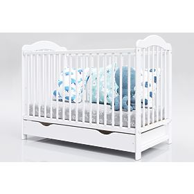 Lit de bébé Alek avec barreaux amovibles - blanc