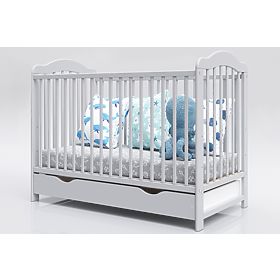 Lit de bébé Alek avec barreaux amovibles - gris