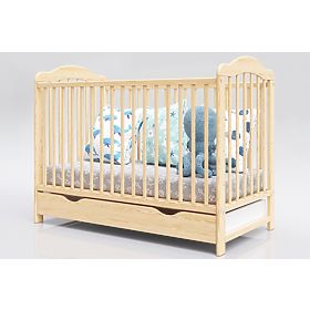 Lit bébé Alek avec barreaux amovibles - naturel