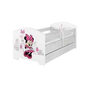 Lit enfant avec barrière - Minnie Mouse à Paris - blanc
