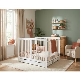 Lit bébé en bois pour jumeaux - blanc