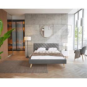 Lit en tissu Kalifornia 120 x 200 cm - gris foncé