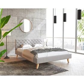 Lit en tissu Kalifornia 140 x 200 cm - gris