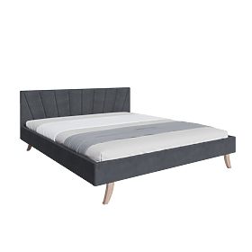 Lit en tissu HEAVEN 140 x 200 cm - Gris