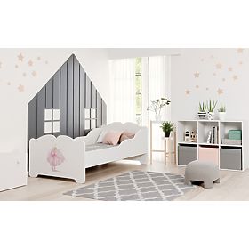 Lit d'enfant ANNA avec matelas 160x80 Princesse couronnée