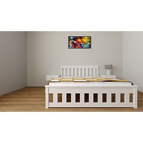 Lit double Ada 200 x 140 cm - blanc, Ourfamily