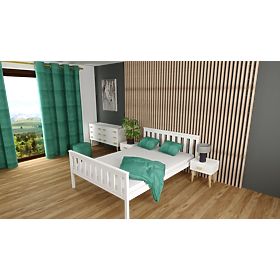 Lit en bois Aga 200 x 90 cm - blanc