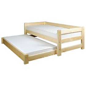Lit en bois avec lit d'appoint 90x200 cm - pin
