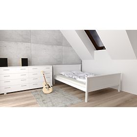 Lit en bois Ikar 200 x 90 cm - blanc